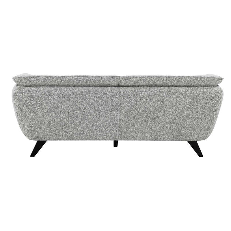 Bowery Hill Wooden Boucle Upholstered Sofa in Light Gray Fabric