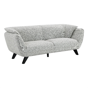 Bowery Hill Wooden Boucle Upholstered Sofa in Light Gray Fabric