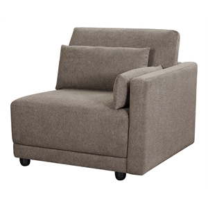 Bowery Hill Right Facing Armrest Chair Upholstered in Gray Linen