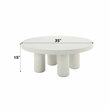 Bowery Hill Round Coffee Table with Cylindrical Legs in White Finish
