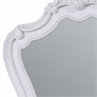Bowery Hill White Wood Rectangular Mirror with Scroll Carving Details
