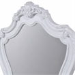 Bowery Hill White Wood Rectangular Mirror with Scroll Carving Details
