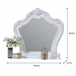 Bowery Hill White Wood Rectangular Mirror with Scroll Carving Details