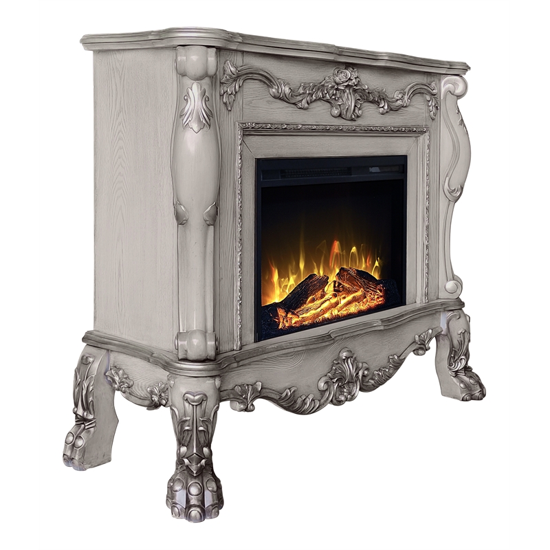 Bowery Hill Grand Electric Fireplace in Vintage Bone White Finish