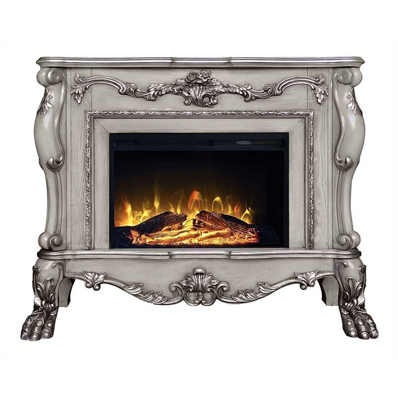 Bowery Hill Grand Electric Fireplace in Vintage Bone White Finish