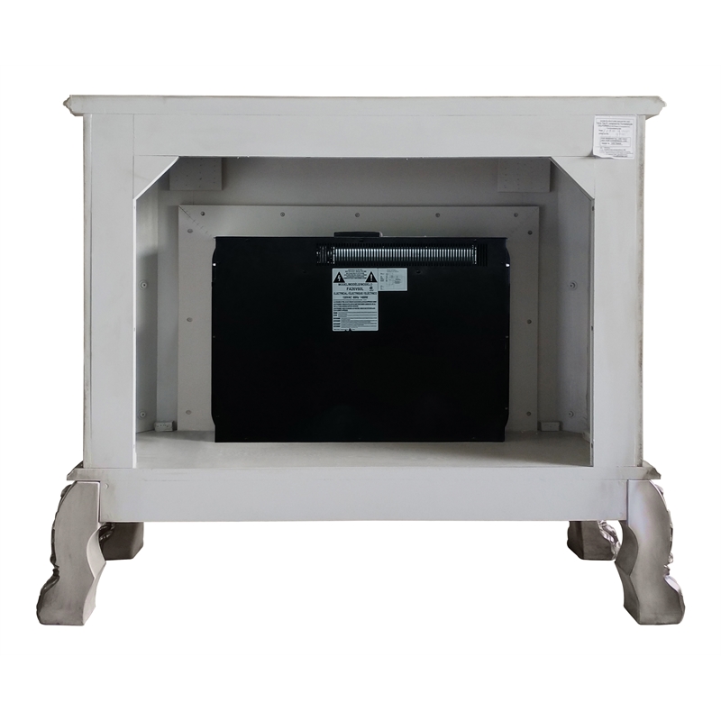 Bowery Hill Grand Electric Fireplace in Vintage Bone White Finish