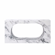 Bowery Hill Console Table with Cutout Shapes in White Engineered Stone