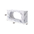 Bowery Hill Console Table with Cutout Shapes in White Engineered Stone