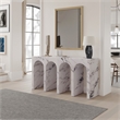 Bowery Hill Console Table with Arches in White Engineered Stone