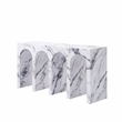 Bowery Hill Console Table with Arches in White Engineered Stone