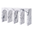 Bowery Hill Console Table with Arches in White Engineered Stone