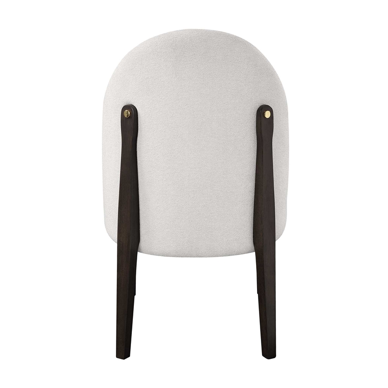 Bowery Hill Upholstered Side Chair Set of 2 in Beige and Espresso