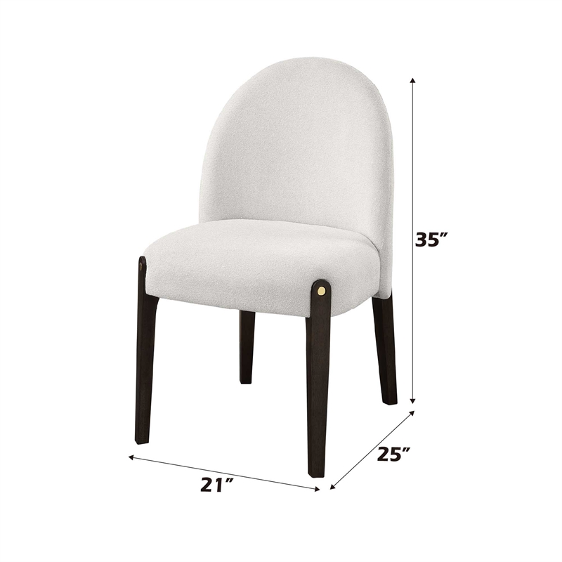 Bowery Hill Upholstered Side Chair Set of 2 in Beige and Espresso