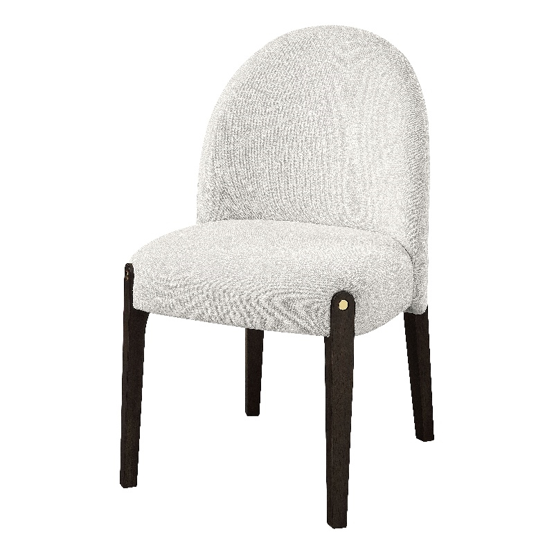 Bowery Hill Upholstered Side Chair Set of 2 in Beige and Espresso