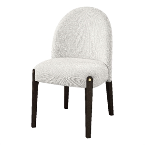 Bowery Hill Upholstered Side Chair Set of 2 in Beige and Espresso