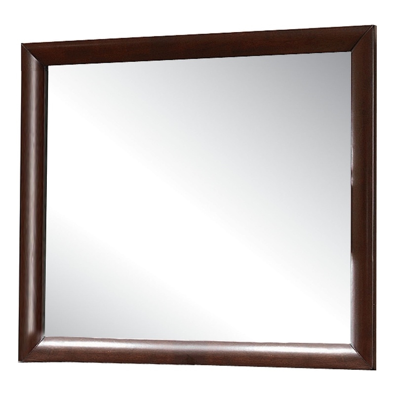 Bowery Hill Rectangular Wooden Mirror in Espresso Finish