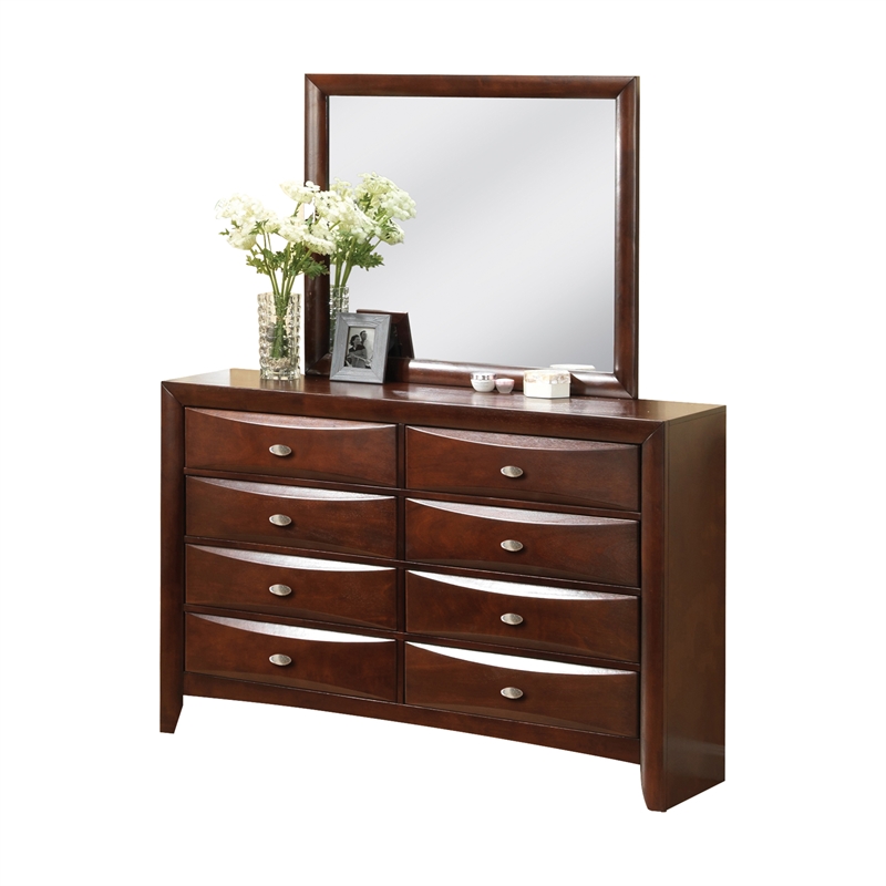 Bowery Hill Rectangular Wooden Mirror in Espresso Finish