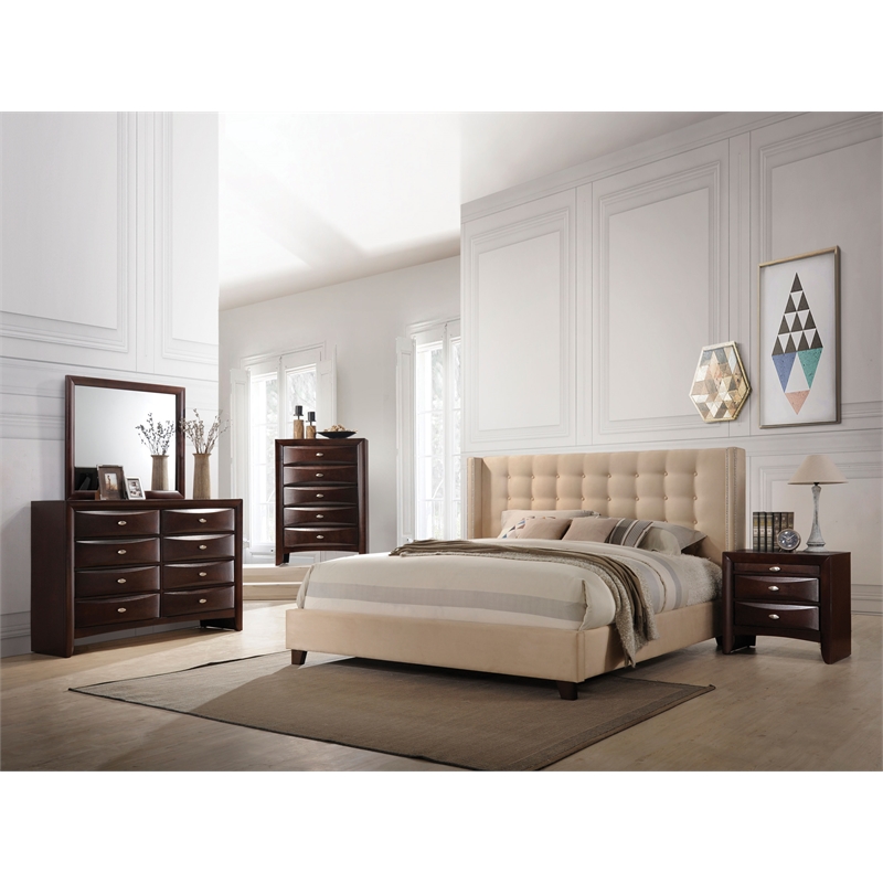 Bowery Hill Rectangular Wooden Mirror in Espresso Finish