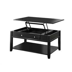 Bowery Hill Coffee Table with Lift Top in Black