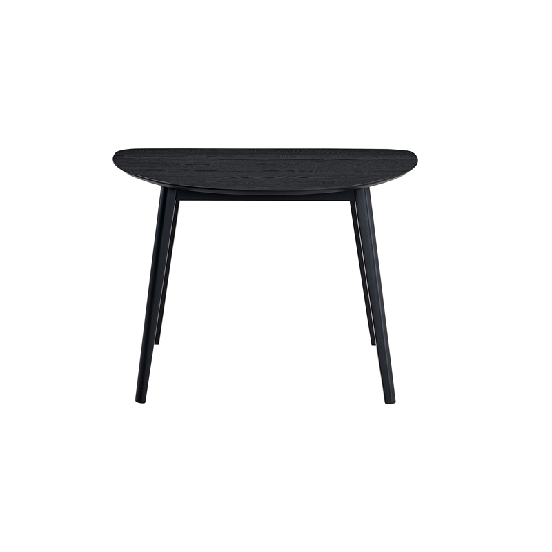 Bowery Hill Fixed Rectangular Dining Table in Black with Ash Veneer