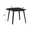 Bowery Hill Fixed Rectangular Dining Table in Black with Ash Veneer