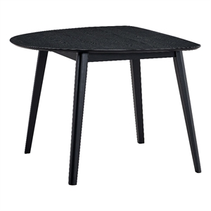 Bowery Hill Fixed Rectangular Dining Table in Black with Ash Veneer