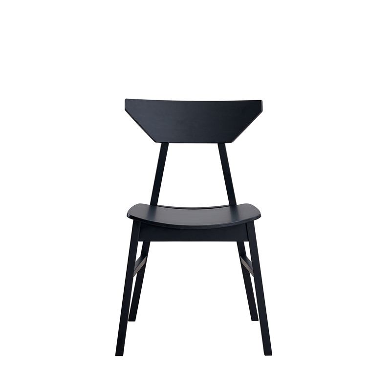 Bowery Hill Rubberwood Armless Side Chairs in Black (Set of 4)