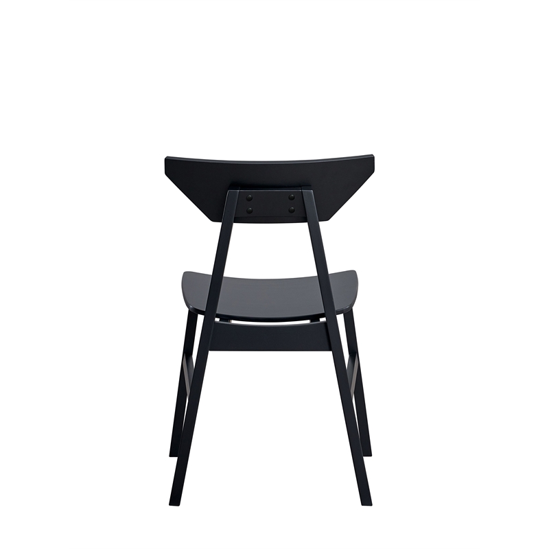 Bowery Hill Rubberwood Armless Side Chairs in Black (Set of 4)