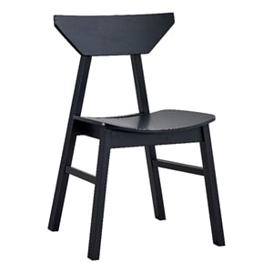 Bowery Hill Rubberwood Armless Side Chairs in Black (Set of 4)