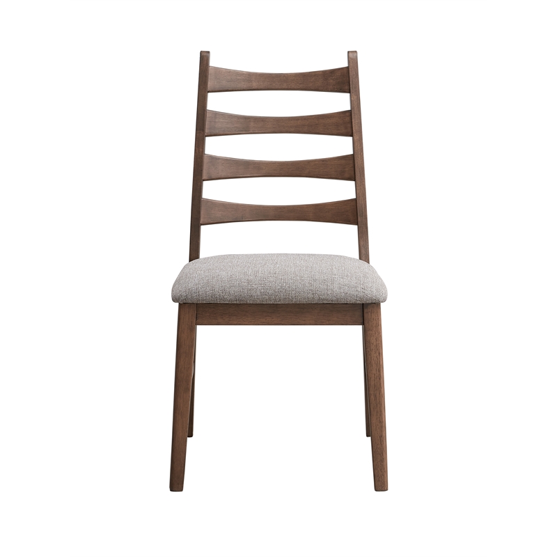 Bowery Hill Wood Upholstered Side Chairs in Gray and Walnut (Set of 2)