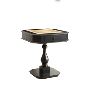 Bowery Hill Wooden Game Table with Drawers in Black