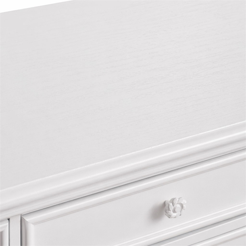 Bowery Hill 5-Drawer Rectangular Wood Dresser in Pure White