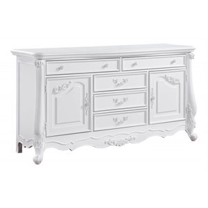 Bowery Hill 5-Drawer Rectangular Wood Dresser in Pure White