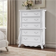Bowery Hill 5-Drawer Transitional Wood Rectangular Chest in Pure White