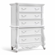 Bowery Hill 5-Drawer Transitional Wood Rectangular Chest in Pure White