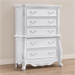 Bowery Hill 5-Drawer Transitional Wood Rectangular Chest in Pure White