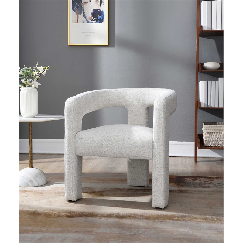 Bowery Hill Fabric Upholstered Side Chairs in Beige (Set of 2)