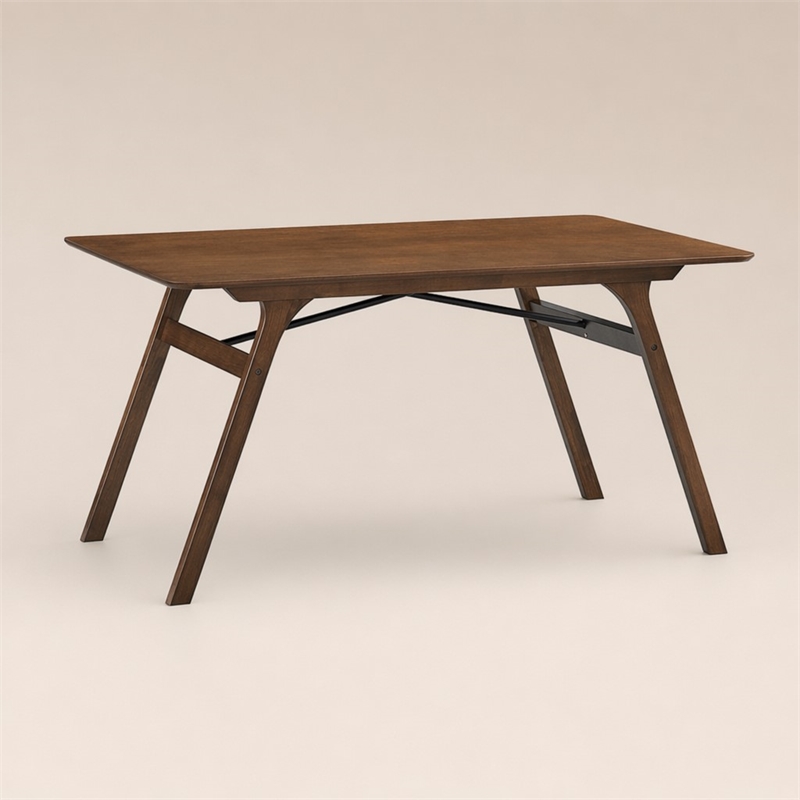 Bowery Hill Traditional Wood Rectangular Dining Table in Walnut Finish
