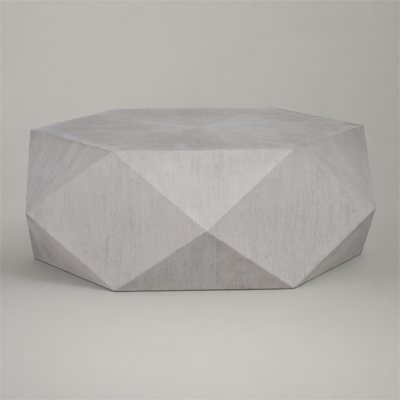 Bowery Hill Hexagonal Engineered Wood Coffee Table in Antique White