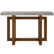 Bowery Hill Keven Rectangular Sofa Table with Faux Concrete Top in Walnut