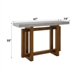 Bowery Hill Keven Rectangular Sofa Table with Faux Concrete Top in Walnut