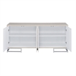 Bowery Hill Contemporary Console Cabinet with Marble Print in Neutral