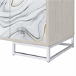 Bowery Hill Contemporary Console Cabinet with Marble Print in Neutral