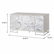 Bowery Hill Contemporary Console Cabinet with Marble Print in Neutral