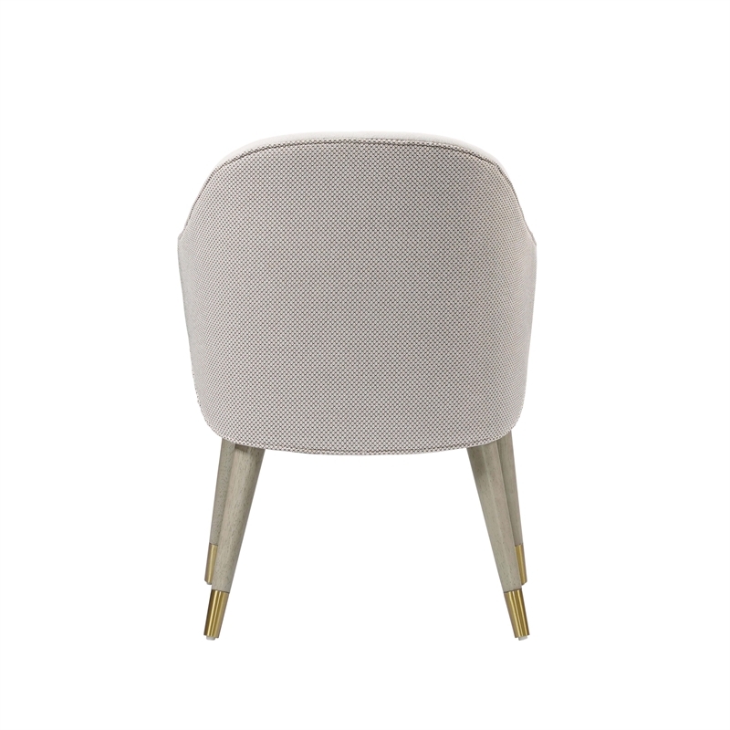 Bowery Hill Upholstered Side Chair in White and Gray Oak (Set of 2)