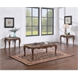 Bowery Hill Marble Rectangular End Table with Floral Legs in Cherry