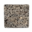 Bowery Hill Marble Rectangular End Table with Floral Legs in Cherry