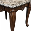 Bowery Hill Marble Rectangular End Table with Floral Legs in Cherry