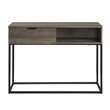 Bowery Hill Engineered Wood Writing Desk in Rustic Oak and Black