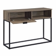 Bowery Hill Engineered Wood Writing Desk in Rustic Oak and Black